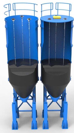 Silo interior deep 3D temperature monitoring system.